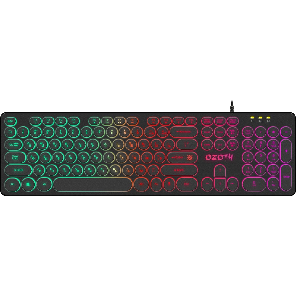 Проводная игровая клавиатура DEFENDER Ozoth GK-106 RU, черный, радужная, 104+FN 45106