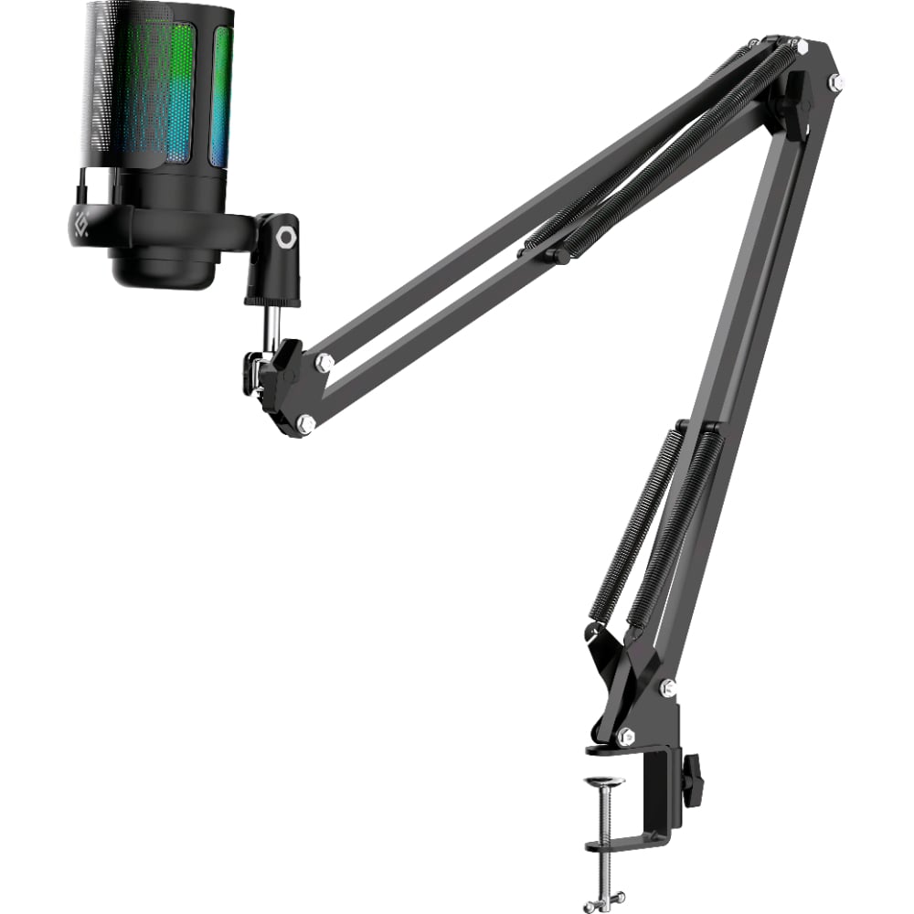 Игровой стрим микрофон DEFENDER Space GMC 550 USB, RGB, стойка, провод 1.8 м 64655