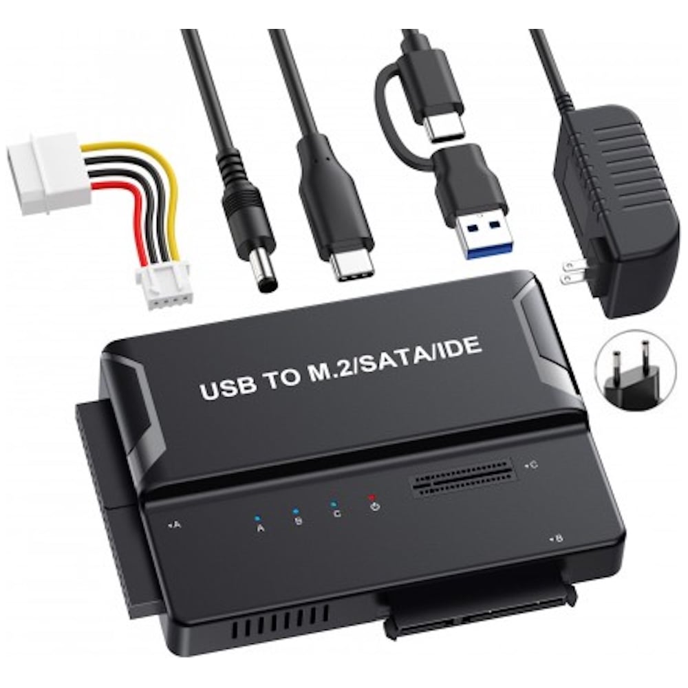 Адаптер переходник KS-is SATA/IDE/M.2 USB SuperSpeed+, с внешним питанием KS-462A