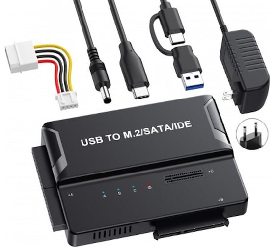 Изображение товара Адаптер переходник KS-is SATA/IDE/M.2 USB SuperSpeed+, с внешним питанием KS-462A