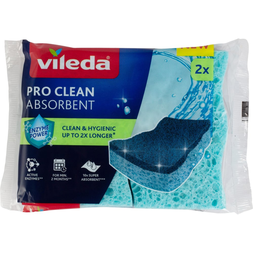 Губка вискозная с энзимами Vileda PRO CLEAN 2 шт. 179700