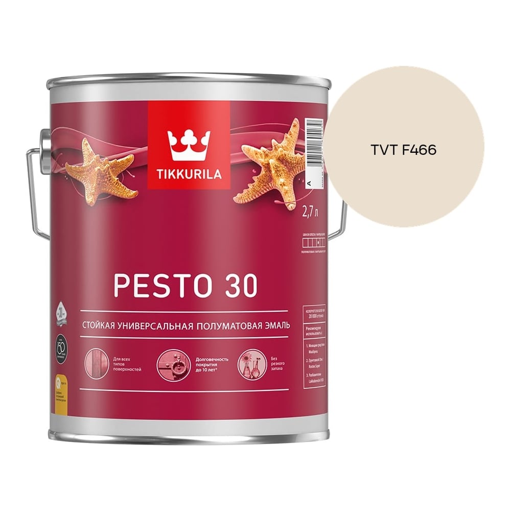Изображение товара Краска Tikkurila PESTO 30 A полуматовая 2,7л 700001171_TVT F466