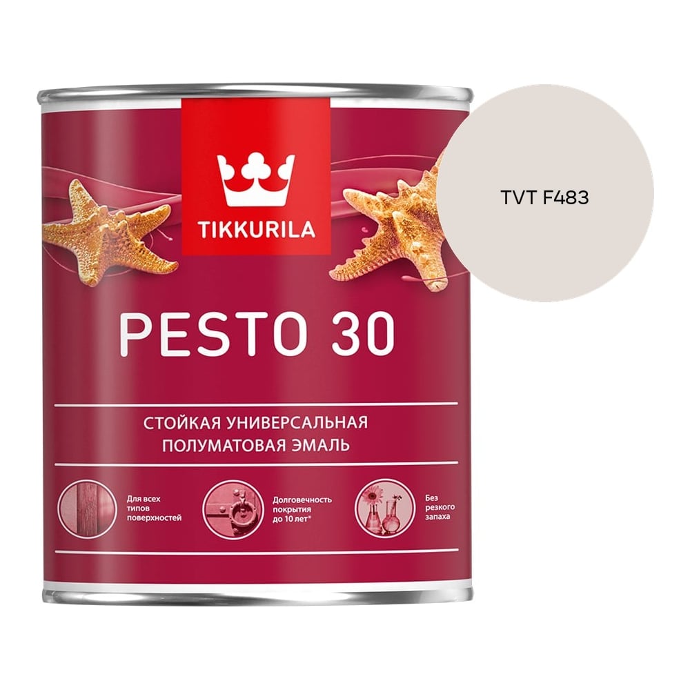 Изображение товара Краска Tikkurila PESTO 30 A полуматовая 0,9л 700001170_TVT F483 Изображение товара Краска Tikkurila PESTO 30 A полуматовая 0,9л 700001170_TVT F483