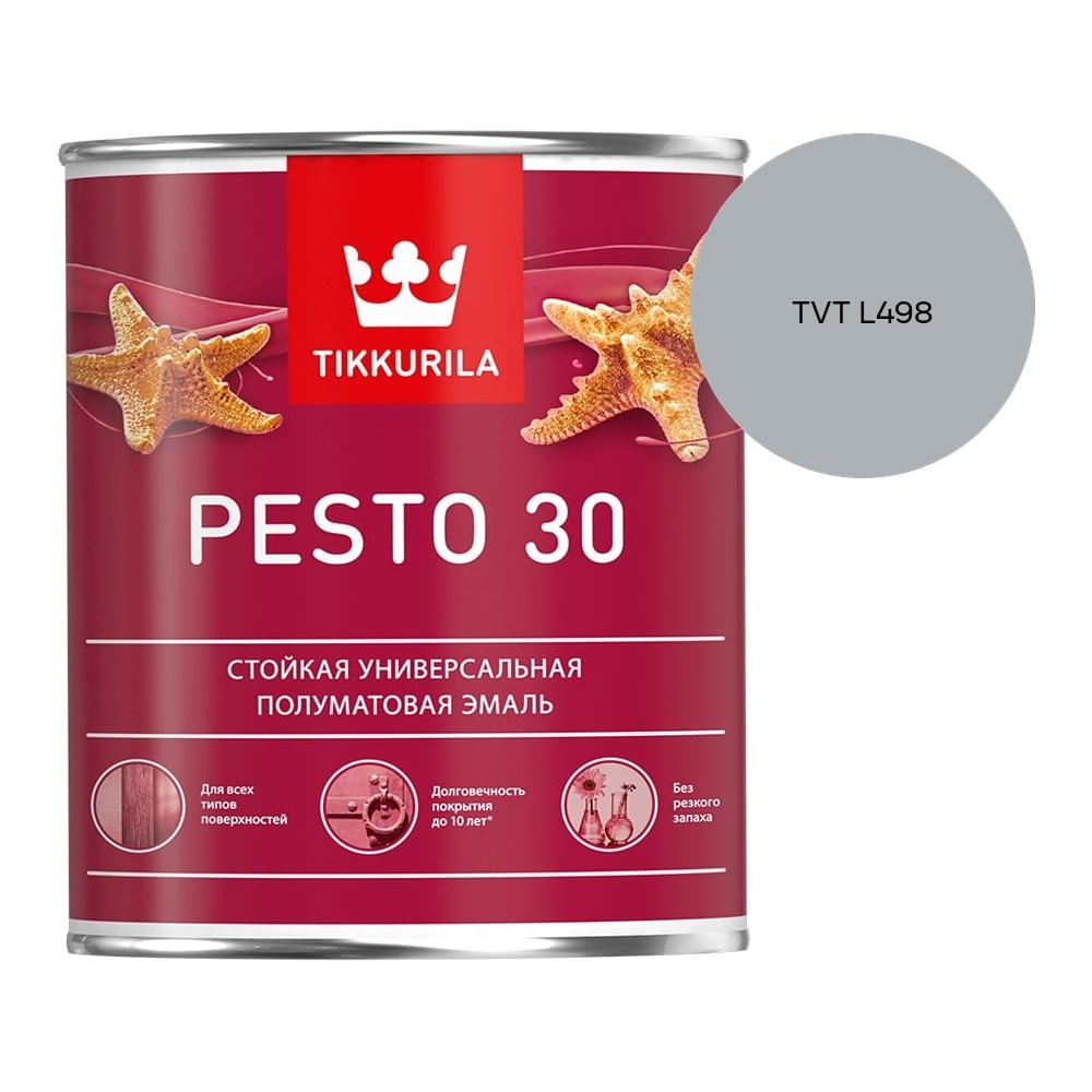 Изображение товара Краска Tikkurila PESTO 30 A полуматовая 0,9л 700001170_TVT L498 Изображение товара Краска Tikkurila PESTO 30 A полуматовая 0,9л 700001170_TVT L498