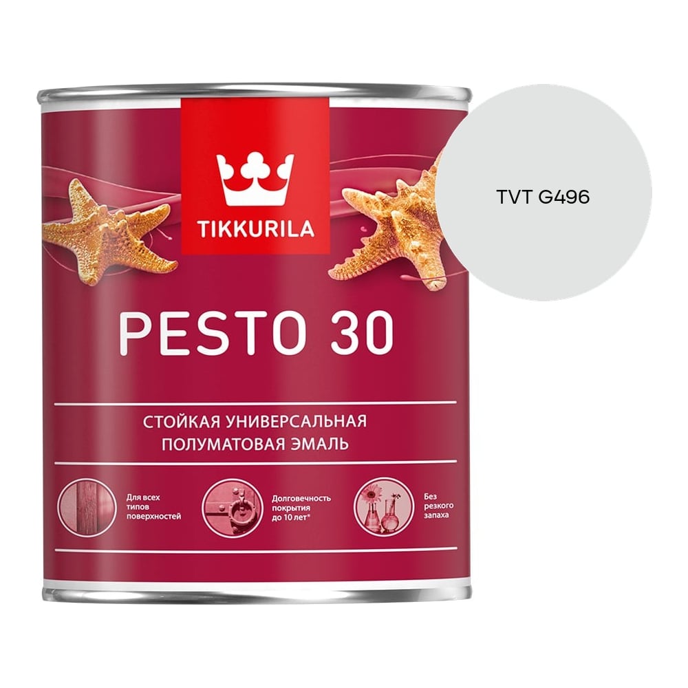 Изображение товара Краска Tikkurila PESTO 30 A полуматовая 0,9л 700001170_TVT G496 Изображение товара Краска Tikkurila PESTO 30 A полуматовая 0,9л 700001170_TVT G496