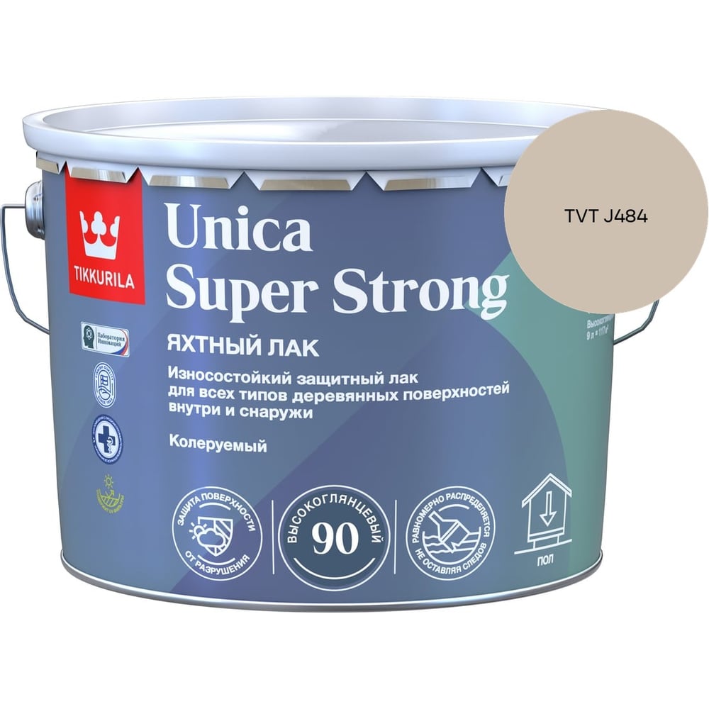 Изображение товара Лак универсальный Tikkurila UNICA SUPER STRONG EP высокоглянцевый 9л 700014010_TVT J484 Изображение товара Лак универсальный Tikkurila UNICA SUPER STRONG EP высокоглянцевый 9л 700014010_TVT J484