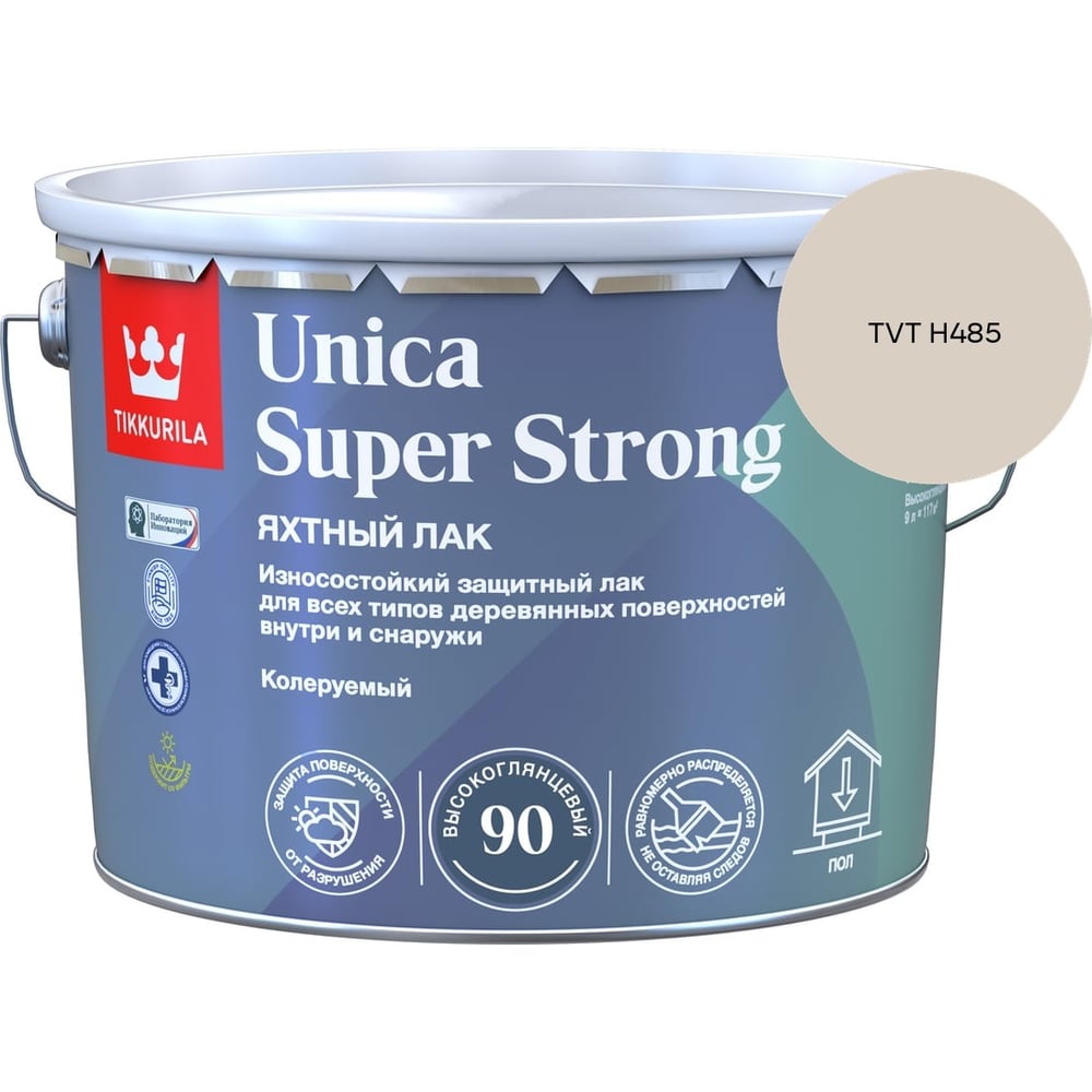 Изображение товара Лак универсальный Tikkurila UNICA SUPER STRONG EP высокоглянцевый 9л 700014010_TVT H485 Изображение товара Лак универсальный Tikkurila UNICA SUPER STRONG EP высокоглянцевый 9л 700014010_TVT H485