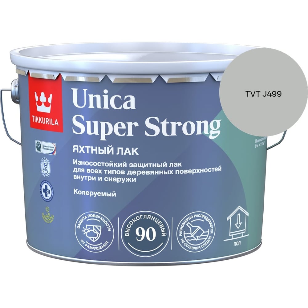 Изображение товара Лак универсальный Tikkurila UNICA SUPER STRONG EP высокоглянцевый 9л 700014010_TVT J499 Изображение товара Лак универсальный Tikkurila UNICA SUPER STRONG EP высокоглянцевый 9л 700014010_TVT J499