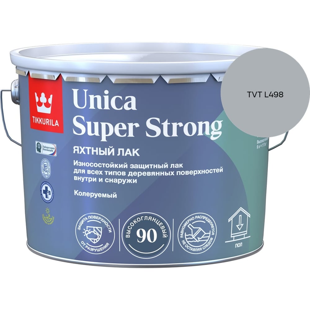 Изображение товара Лак универсальный Tikkurila UNICA SUPER STRONG EP высокоглянцевый 9л 700014010_TVT L498 Изображение товара Лак универсальный Tikkurila UNICA SUPER STRONG EP высокоглянцевый 9л 700014010_TVT L498