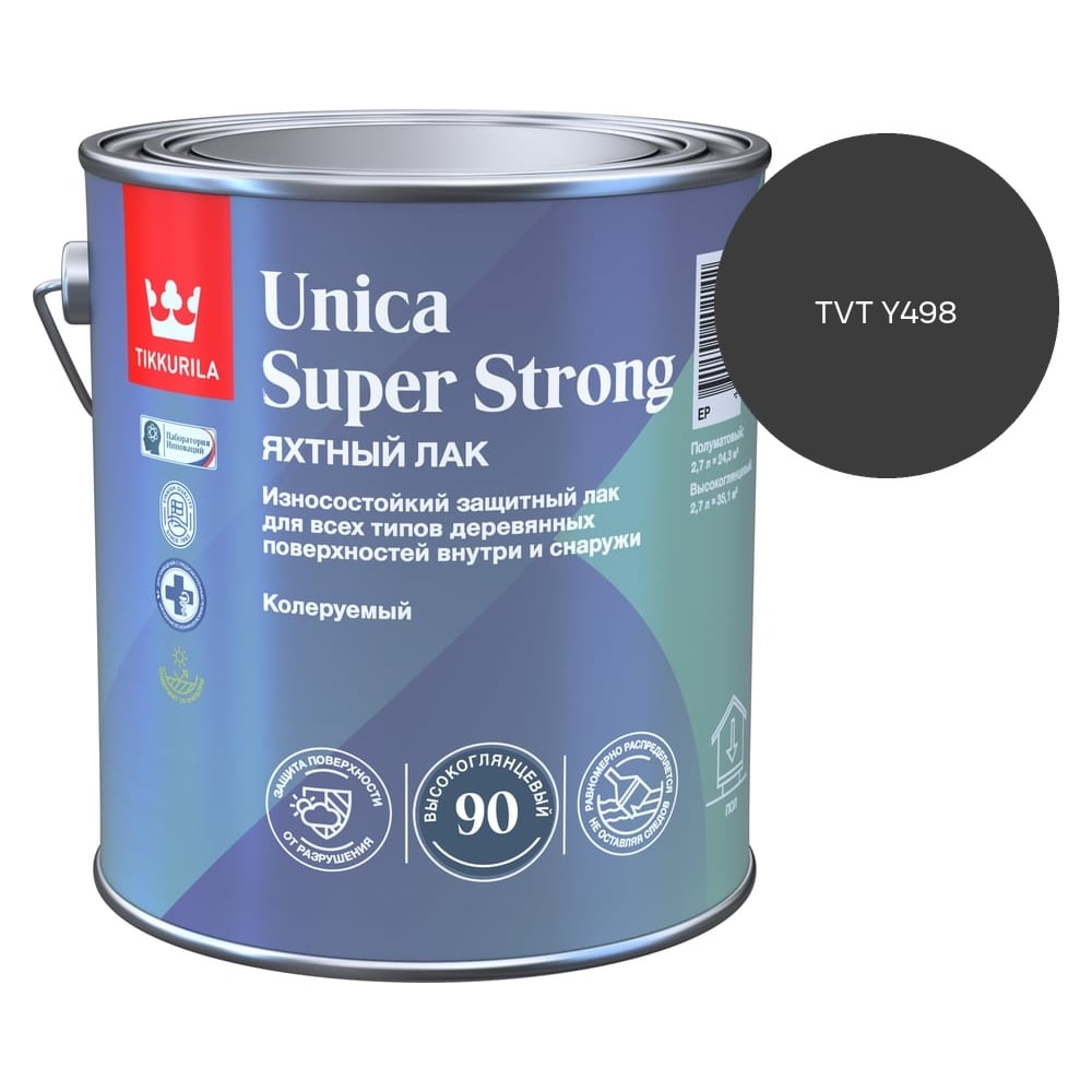 Лак универсальный Tikkurila UNICA SUPER STRONG EP высокоглянцевый 2,7л 700014009_TVT Y498