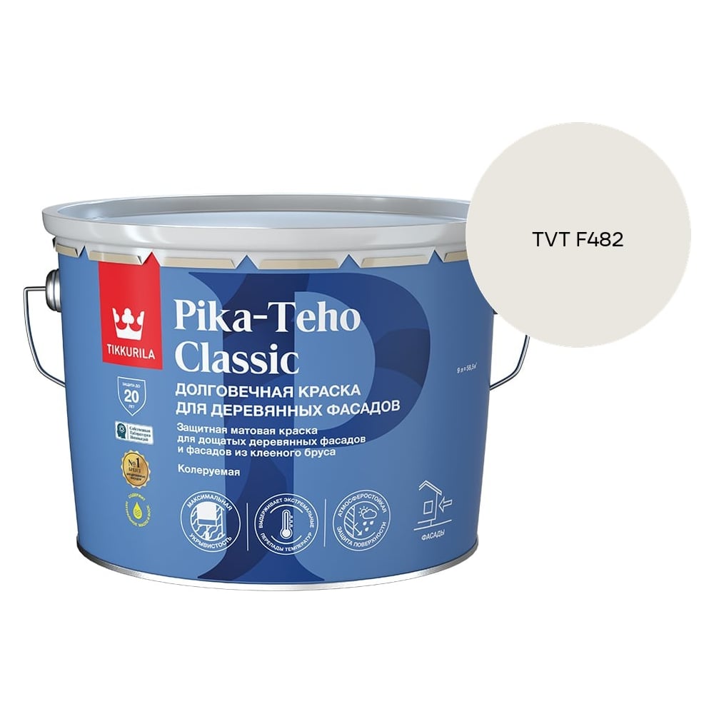 Изображение товара Краска для домов Tikkurila PIKA-TEHO CLASSIC A мат 9л 700014061_TVT F482 Изображение товара Краска для домов Tikkurila PIKA-TEHO CLASSIC A мат 9л 700014061_TVT F482