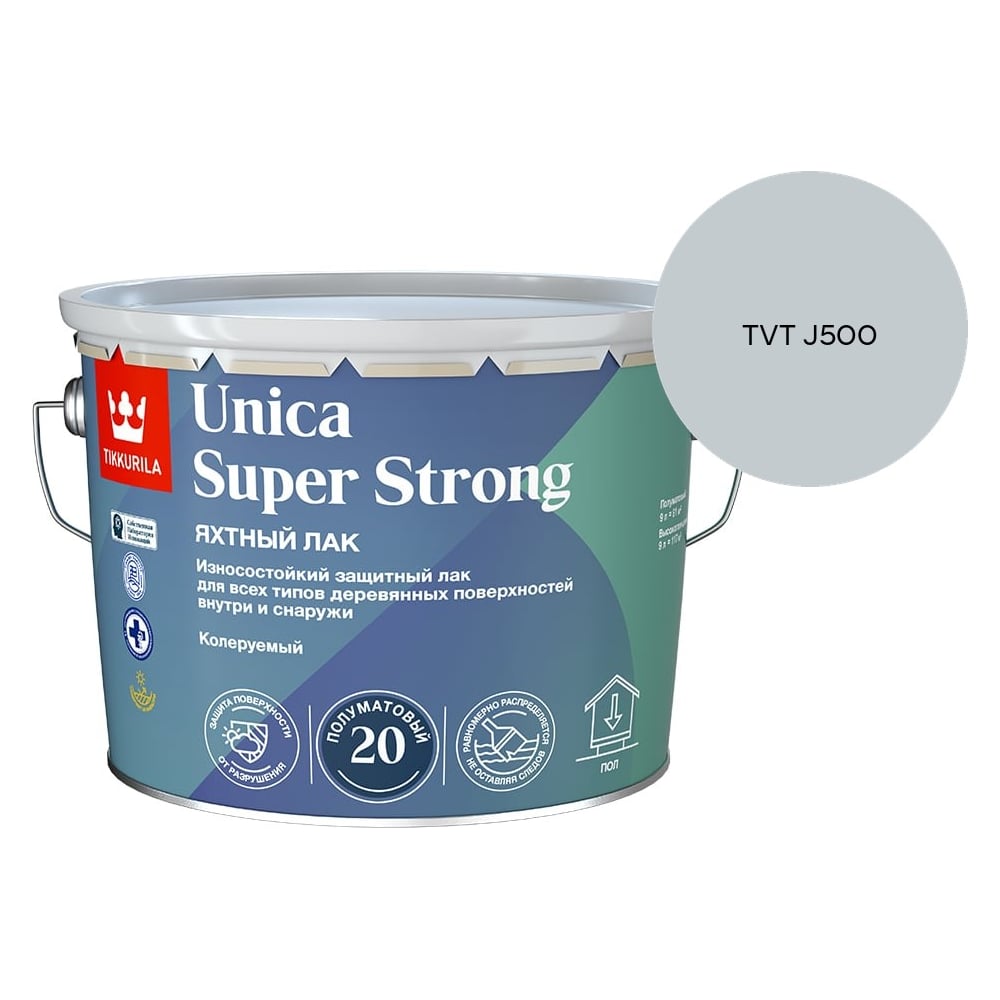 Изображение товара Лак универсальный Tikkurila UNICA SUPER STRONG EP п/мат 9л 700014013_TVT J500 Изображение товара Лак универсальный Tikkurila UNICA SUPER STRONG EP п/мат 9л 700014013_TVT J500
