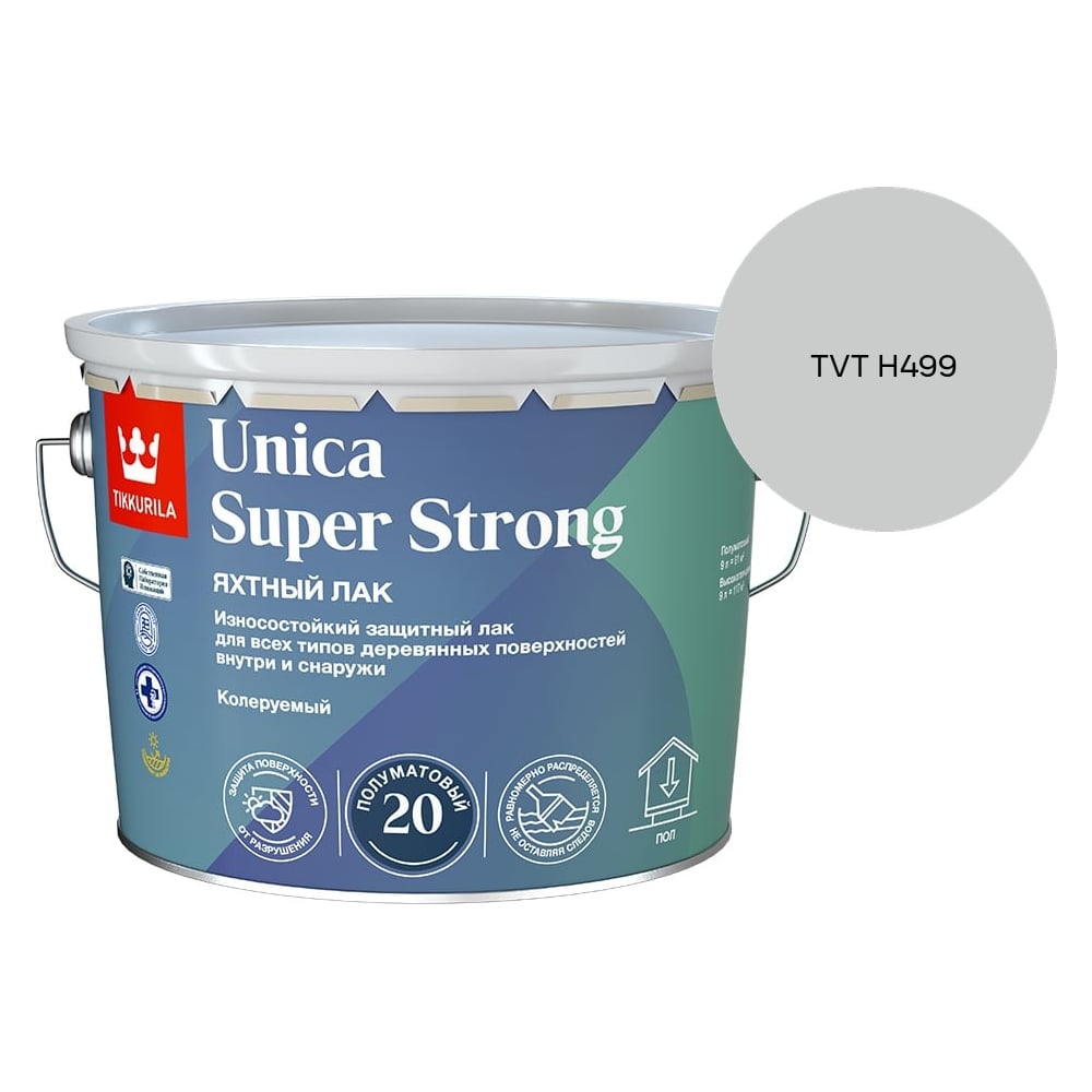 Изображение товара Лак универсальный Tikkurila UNICA SUPER STRONG EP п/мат 9л 700014013_TVT H499 Изображение товара Лак универсальный Tikkurila UNICA SUPER STRONG EP п/мат 9л 700014013_TVT H499