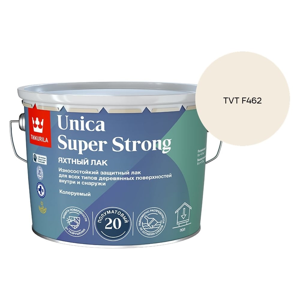 Изображение товара Лак универсальный Tikkurila UNICA SUPER STRONG EP п/мат 9л 700014013_TVT F462 Изображение товара Лак универсальный Tikkurila UNICA SUPER STRONG EP п/мат 9л 700014013_TVT F462