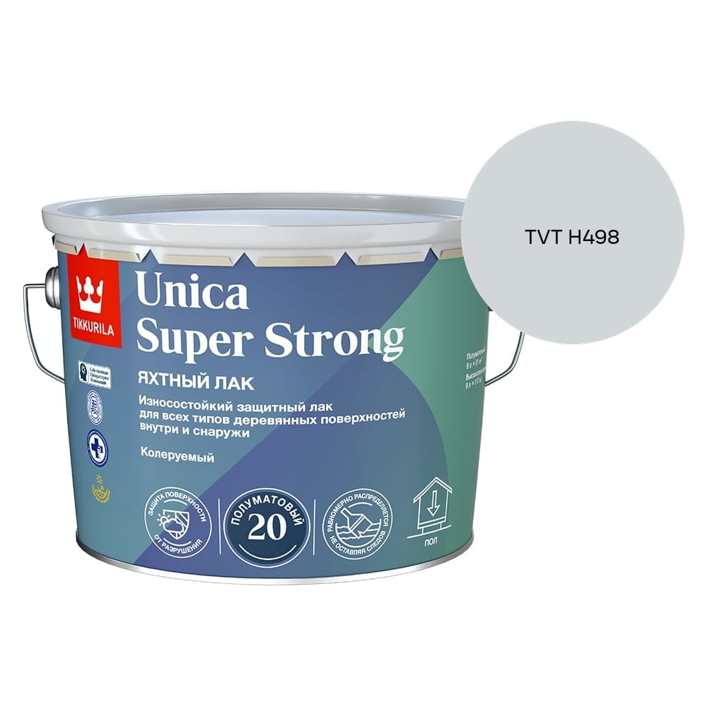 Изображение товара Лак универсальный Tikkurila UNICA SUPER STRONG EP п/мат 9л 700014013_TVT H498 Изображение товара Лак универсальный Tikkurila UNICA SUPER STRONG EP п/мат 9л 700014013_TVT H498