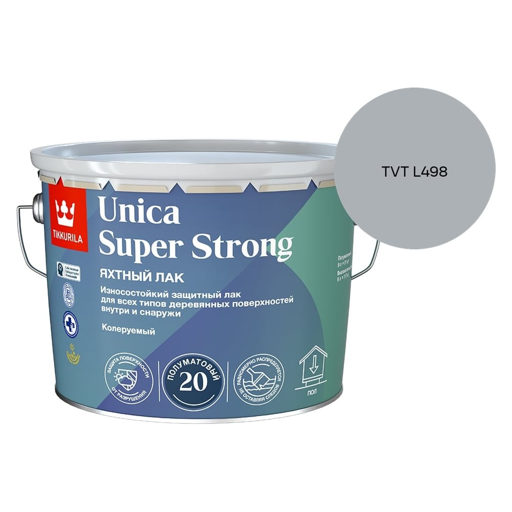 Изображение товара Лак универсальный Tikkurila UNICA SUPER STRONG EP п/мат 9л 700014013_TVT L498 Изображение товара Лак универсальный Tikkurila UNICA SUPER STRONG EP п/мат 9л 700014013_TVT L498