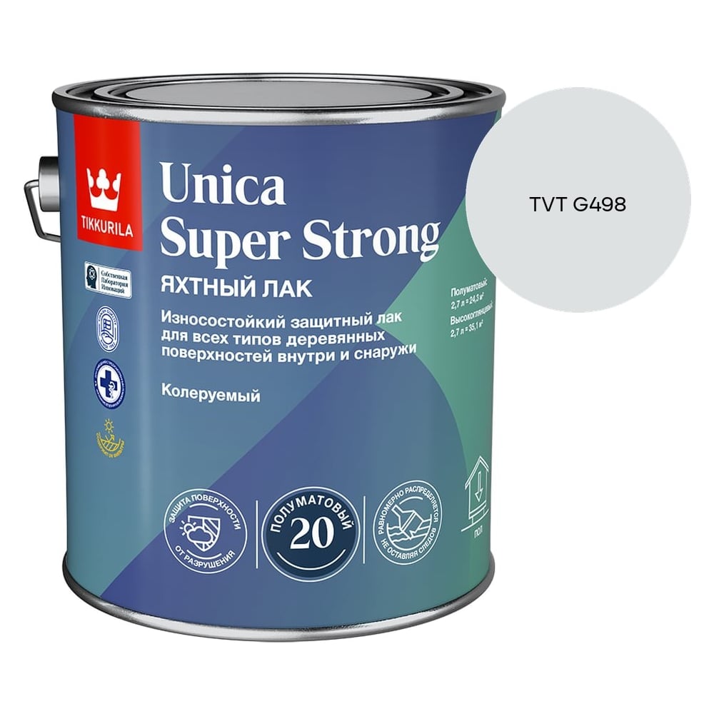 Изображение товара Лак универсальный Tikkurila UNICA SUPER STRONG EP п/мат 2,7л 700014012_TVT G498 Изображение товара Лак универсальный Tikkurila UNICA SUPER STRONG EP п/мат 2,7л 700014012_TVT G498