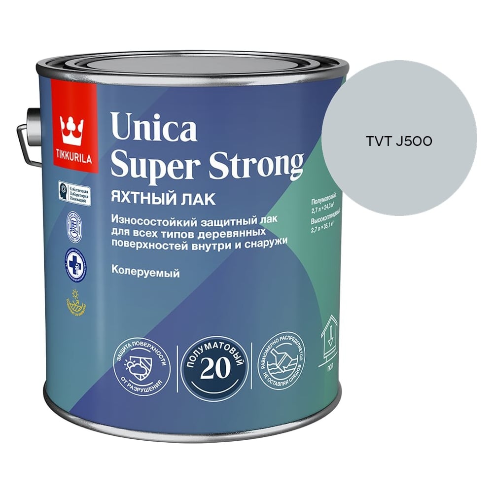 Изображение товара Лак универсальный Tikkurila UNICA SUPER STRONG EP п/мат 2,7л 700014012_TVT J500 Изображение товара Лак универсальный Tikkurila UNICA SUPER STRONG EP п/мат 2,7л 700014012_TVT J500