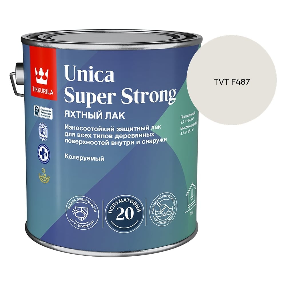 Изображение товара Лак универсальный Tikkurila UNICA SUPER STRONG EP п/мат 2,7л 700014012_TVT F487 Изображение товара Лак универсальный Tikkurila UNICA SUPER STRONG EP п/мат 2,7л 700014012_TVT F487