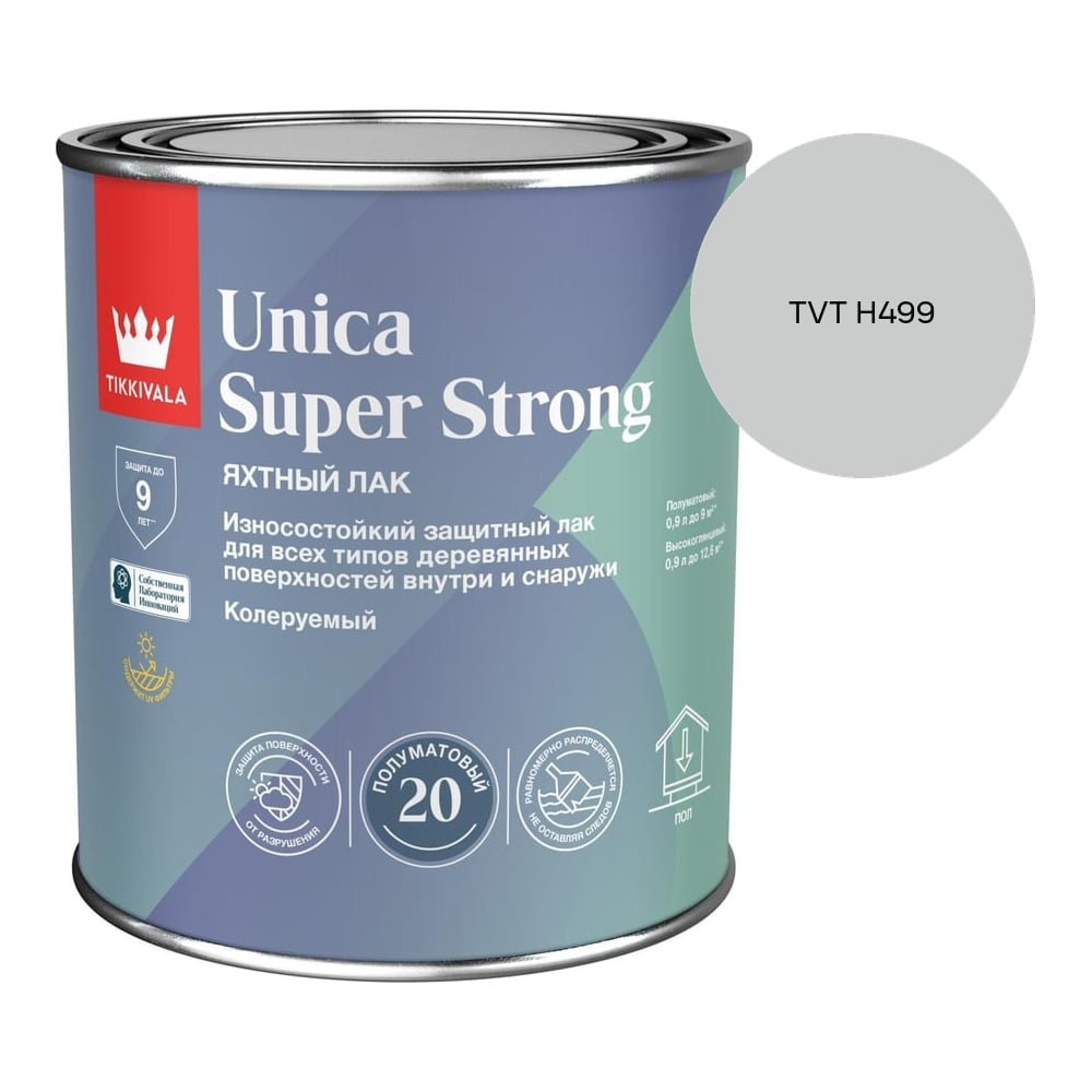 Изображение товара Лак универсальный Tikkurila UNICA SUPER STRONG EP п/мат 0,9л 700014011_TVT H499 Изображение товара Лак универсальный Tikkurila UNICA SUPER STRONG EP п/мат 0,9л 700014011_TVT H499