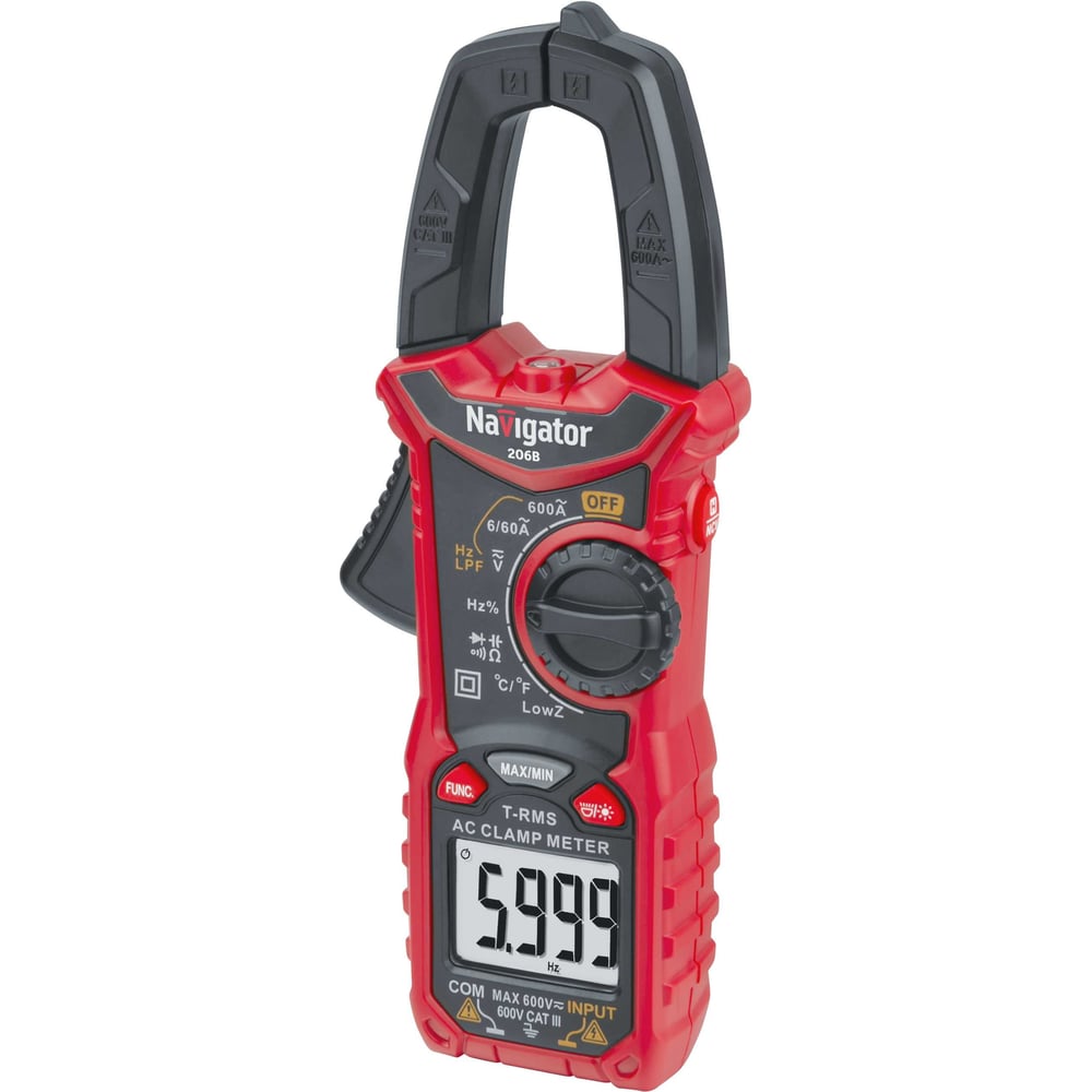 Клещи токовые Navigator 95 780 NMT-Cm-206B, True RMS, 600 В/600А 95780