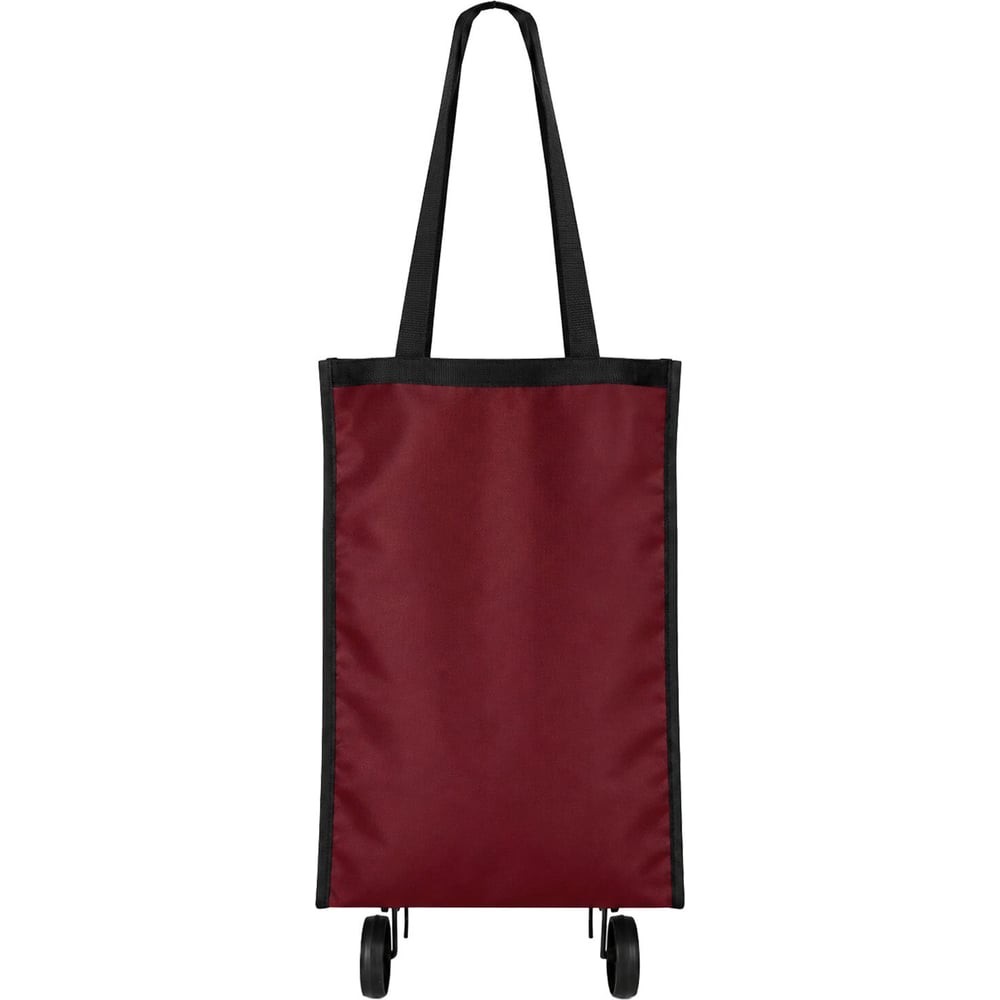 Хозяйственная сумка на колесах складная 50x32x15см 24л, до15кг Оксфорд 600D бордовая , ЛЮБАША 701401