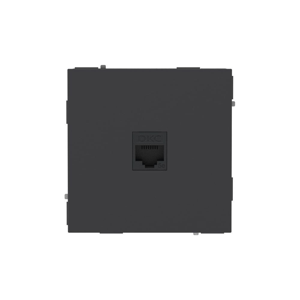 Компьютерная розетка DKC KANT RJ 45, без шторки, в стену, кат.5е, одинарная, черный матовый, 1 шт 7012663DIY