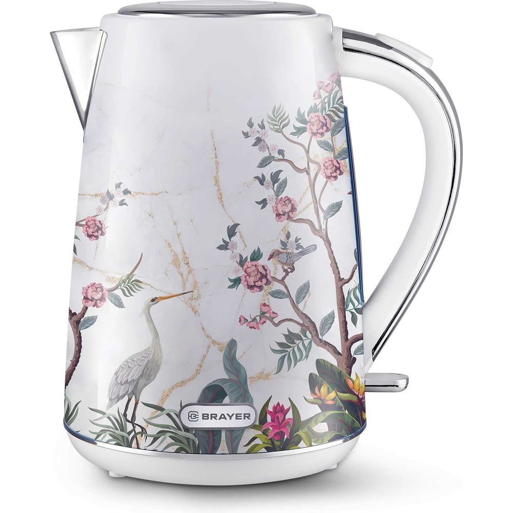 Чайник электрический BRAYER 6119BR 2200 Вт, 1,7 л, стальн.корп, VNQ by STRIX, автоотключ BR6119