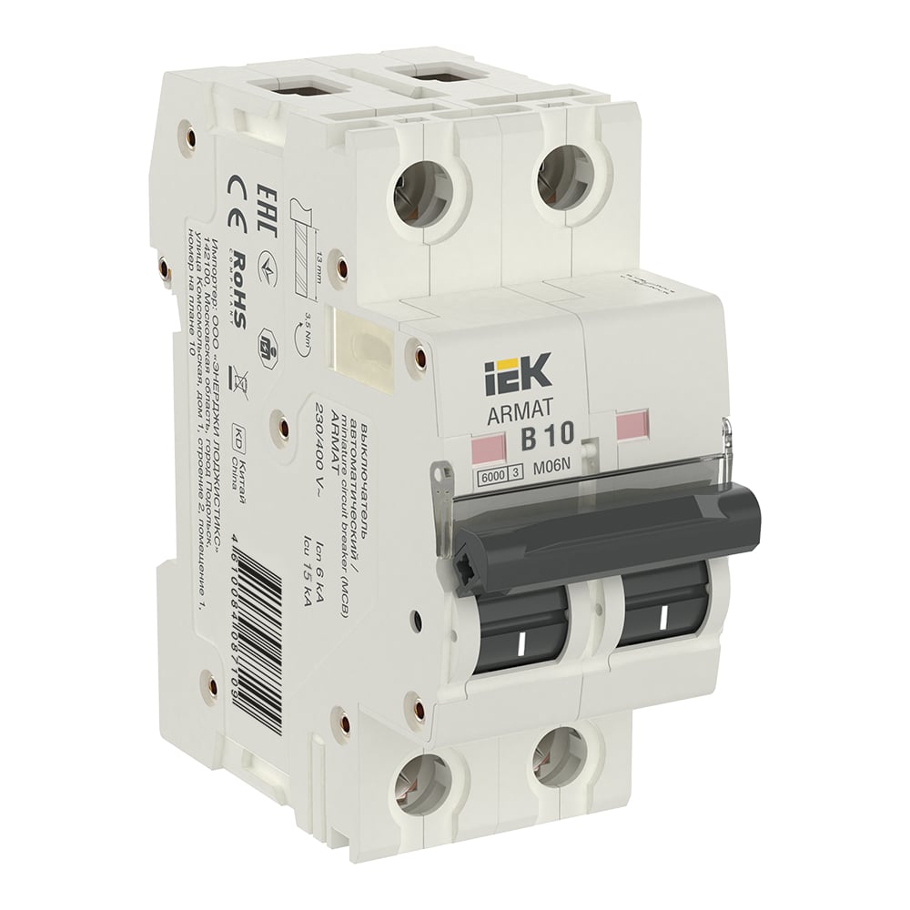 Изображение товара Автоматический выключатель IEK M06N 2P D 2А