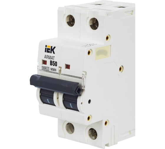 Изображение товара Автоматический выключатель IEK M06N 2P B 50А AR-M06N-2-B050