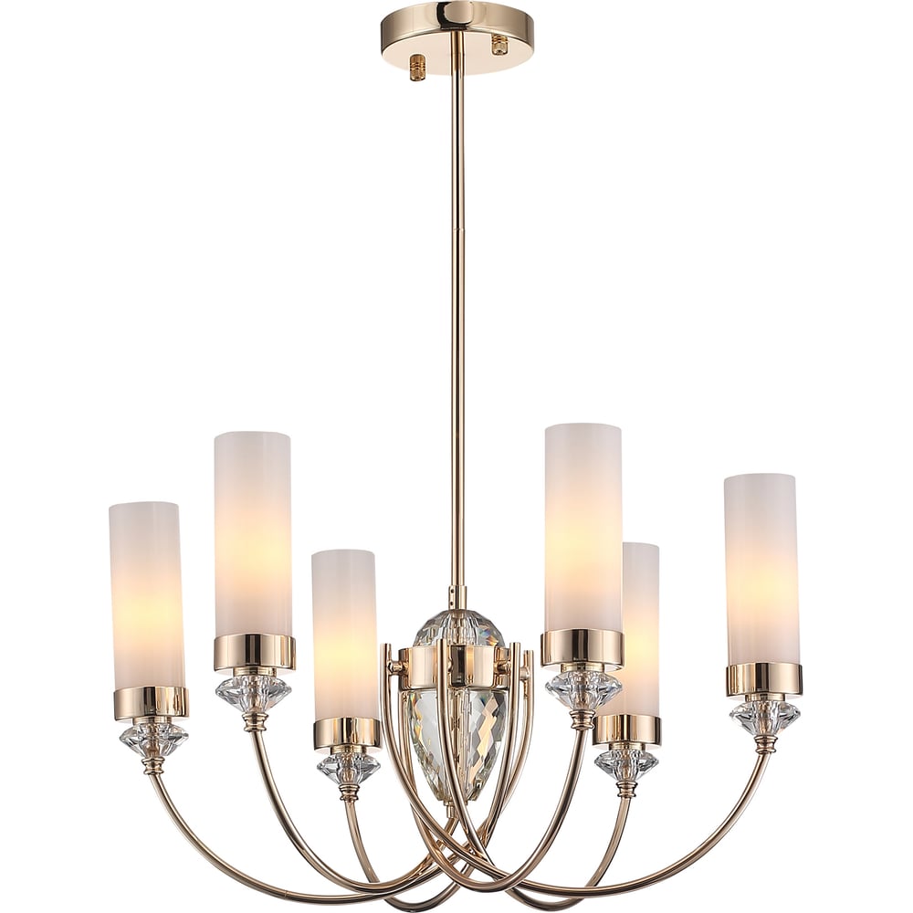 Изображение товара Люстра подвесная ST Luce Золото/белый, прозрачный E14*6 40W SL1402.253.06 Изображение товара Люстра подвесная ST Luce Золото/белый, прозрачный E14*6 40W SL1402.253.06