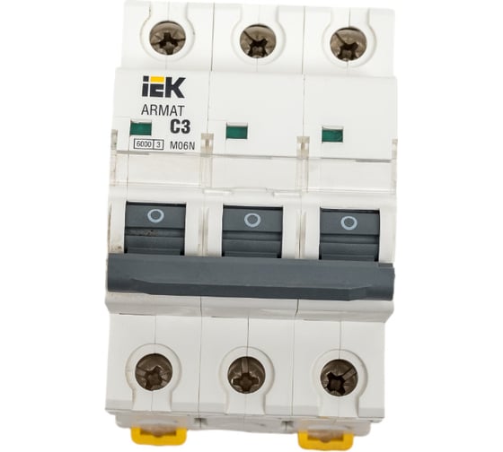 Изображение товара Автоматический выключатель IEK M06N 3P C 3А AR-M06N-3-C003