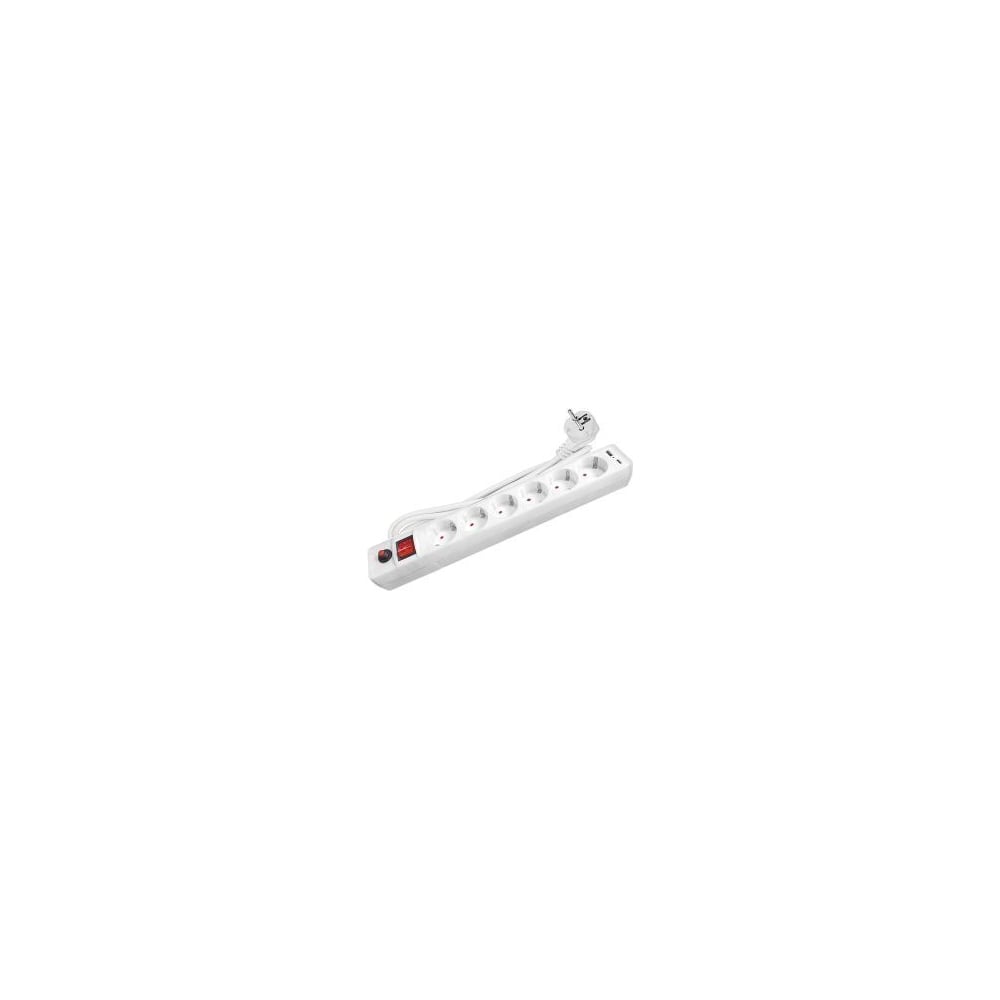 Фильтр-удлинитель UNIVersal 6 гнезд с USB type-A + type-C, ПВС 3*0,75, 10А/2,2кВт, выключатель с индикацией, с заземлением, защитные шторки, белый 3м 2544