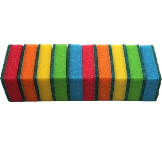 Изображение товара Губки для мытья посуды РемоКолор, 80x50x25 мм, 10 шт. 20-6-107