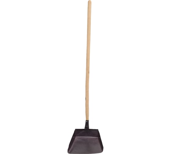 Изображение товара Хозяйственный совок РемоКолор металлический, деревянная вертикальная рукоятка, 75 см 61-1-012