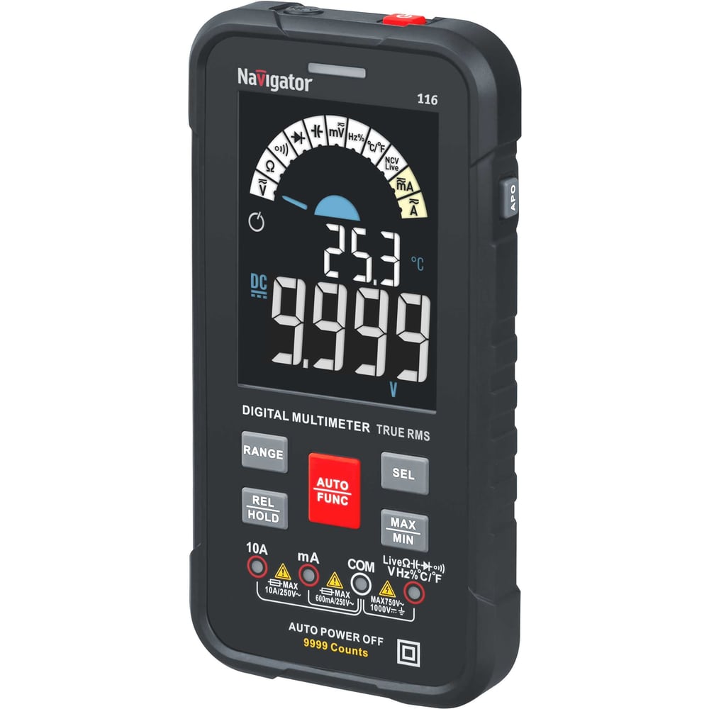 Мультиметр Navigator 95 771 NMT-Mm-116, True RMS, Smart, цветной дисплей 95771