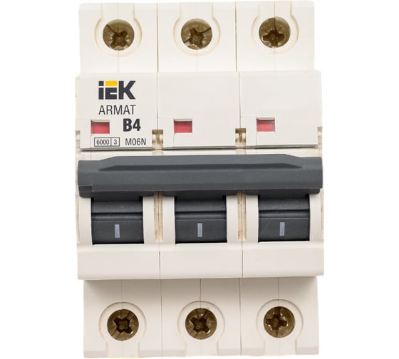 Изображение товара Автоматический выключатель IEK M06N 3P B 4А AR-M06N-3-B004