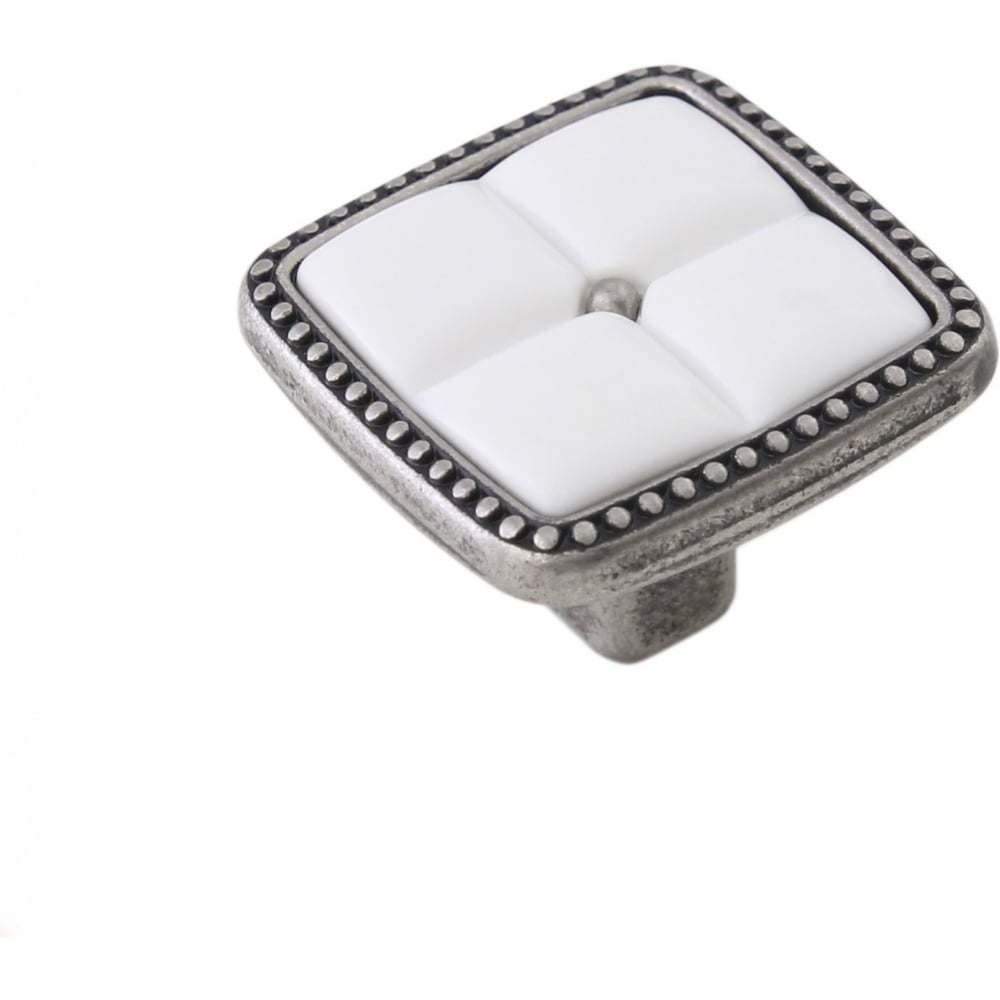 Ручка кнопка BOYARD RC112BAZ.4/W черненый старинный цинк/белый комплект 2 штуки 659245