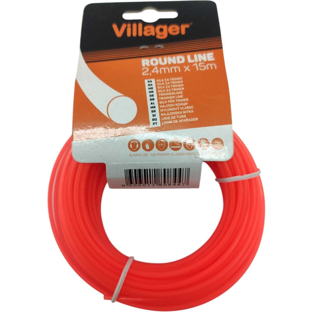 Нейлоновая леска Villager Orange Line с круглым сечением (2.4 мм; 15 м) 034044