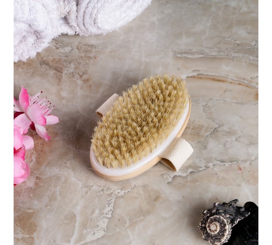 Изображение товара Банная щётка из натуральной щетины Добропаровъ гладкая 3259300