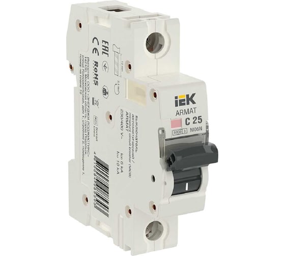 Изображение товара Автоматический выключатель IEK ARMAT M06N 1P C 32А AR-M06N-1-C032