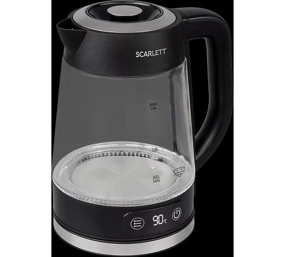 Изображение товара Чайник электрический Scarlett 2200Вт, 1,8л, сенсорное управление, съемная крышка SC-EK27G111