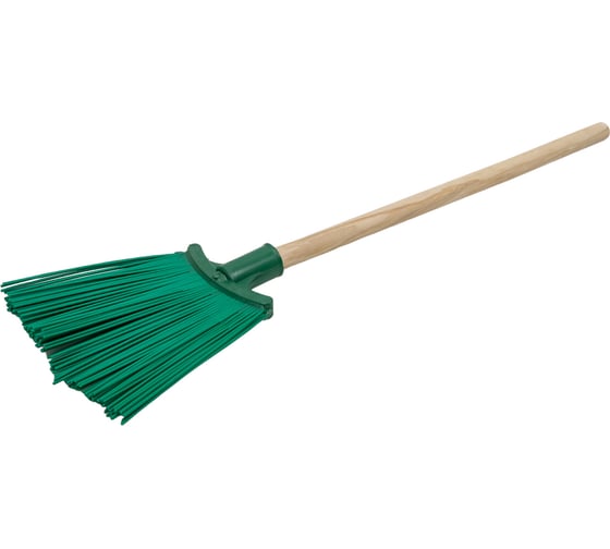 Изображение товара Полипропиленовый веник РемоКолор Зятёк, плоский, с деревянным черенком, длина 72 см 61-1-018