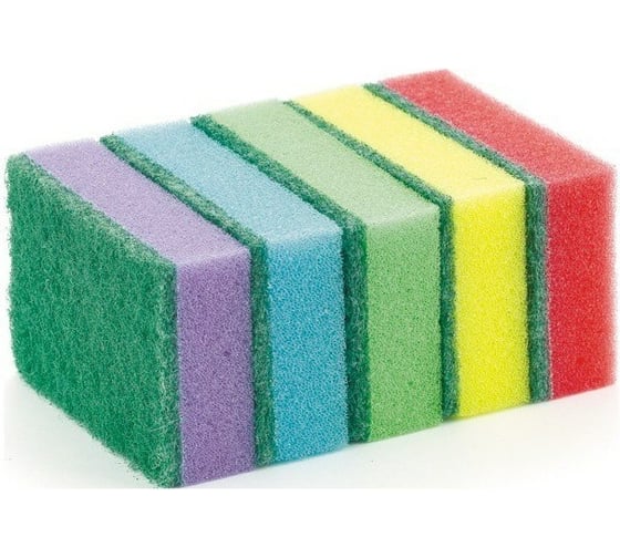 Изображение товара Губки для мытья посуды РемоКолор, 100x60x30 мм, 5 шт. 20-6-111