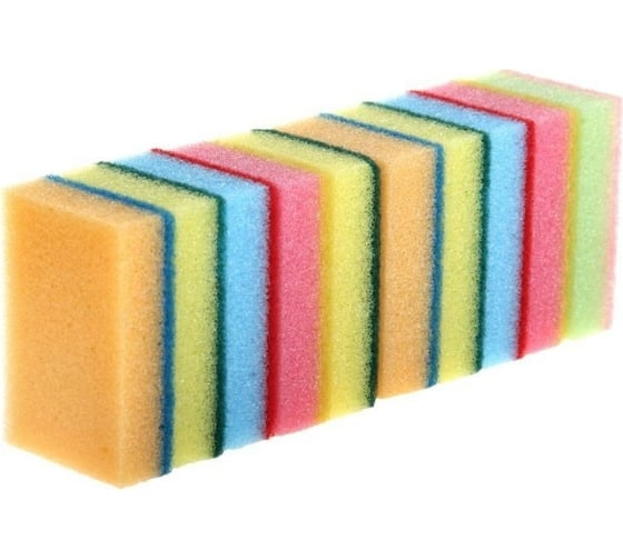 Изображение товара Губки для мытья посуды РемоКолор, 90x60x30 мм, 10 шт. 20-6-108