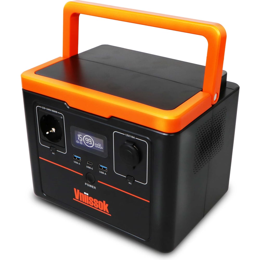 Аккумуляторная портативная электростанция Vniissok V-600PRO 512Втч, 600/1200Вт, 40000 мАч/12.8В V1016