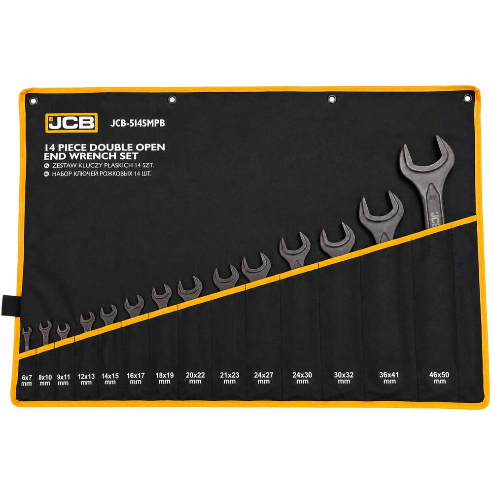 Изображение товара Набор ключей рожковых JCB 14шт. JCB-5145MPB(66699) Изображение товара Набор ключей рожковых JCB 14шт. JCB-5145MPB(66699)
