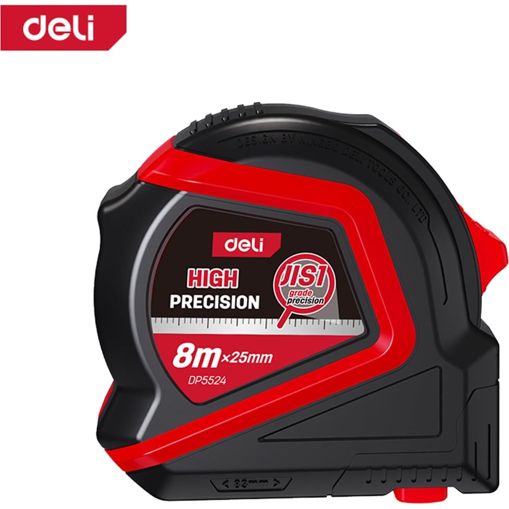 Рулетка с магнитным зацепом DELI 8м х 25мм DP5524 метрическая 242319