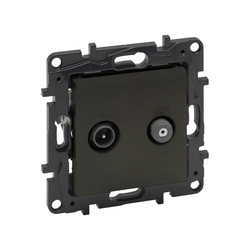 Розетка двойная Legrand STRUCTURA TV+SAT, тип звезда, двухкабельная, магнезиум 764283
