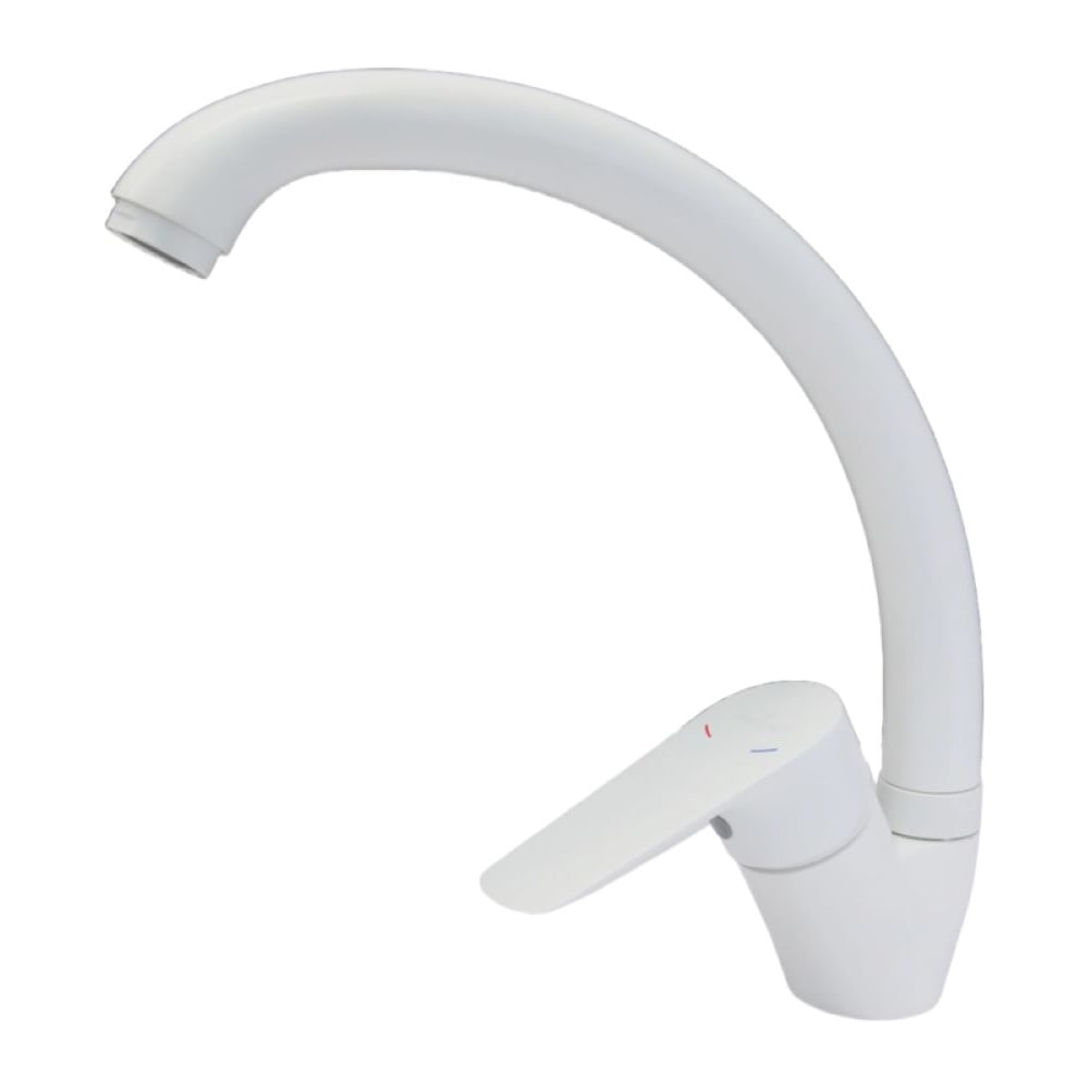 Смеситель для кухни MIXLINE 35k МЛ14-031Б выс.излив б/отв бок.п/гайку БЕЛЫЙбез подводки 559038